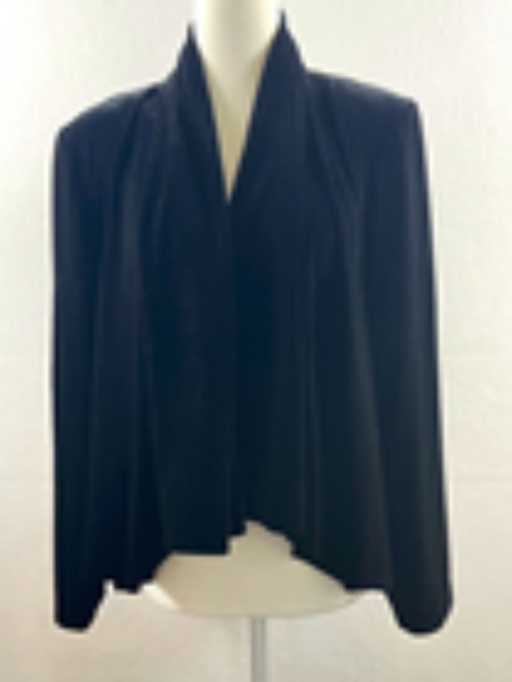 Vintage Alex Evenings Black Velvet Draped Open Front Swing Jacket M Whimsygoth